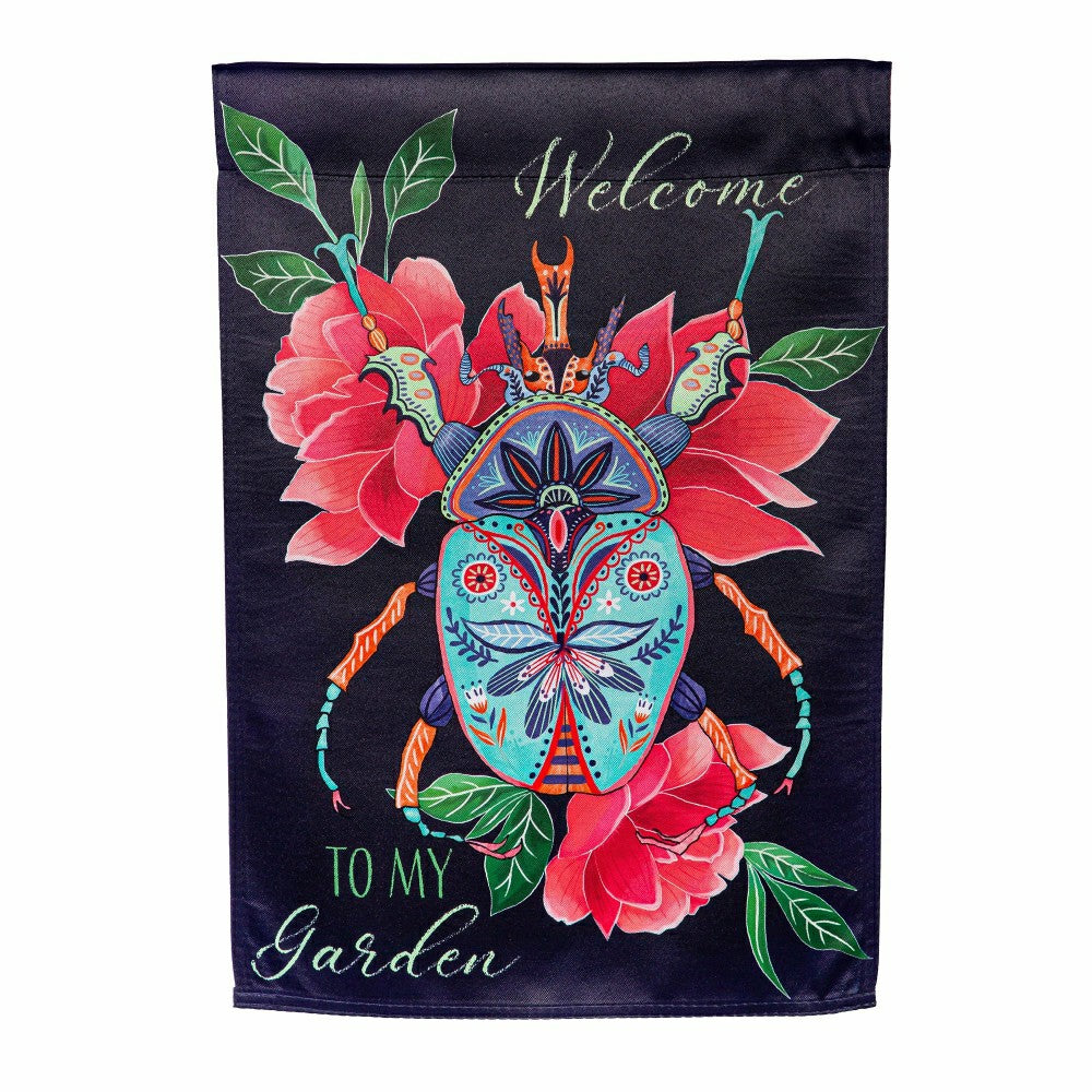 Intricate Beetle Suede Garden Flag | Plow & Hearth