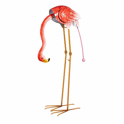 Palm Beach Garden Statue, Metal Flamingo Bending & Wobble Mom & Baby Garden Statue | Plow & Hearth