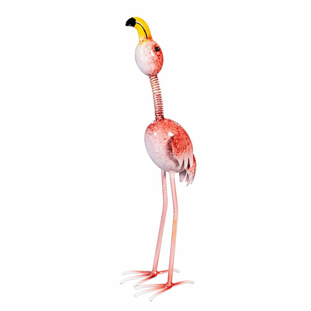 Palm Beach Garden Statue, Metal Flamingo Bending & Wobble Mom & Baby Garden Statue | Plow & Hearth
