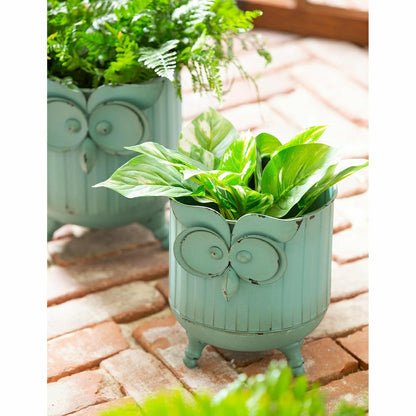 Metal Owl Planter Set of 2 | Plow & Hearth