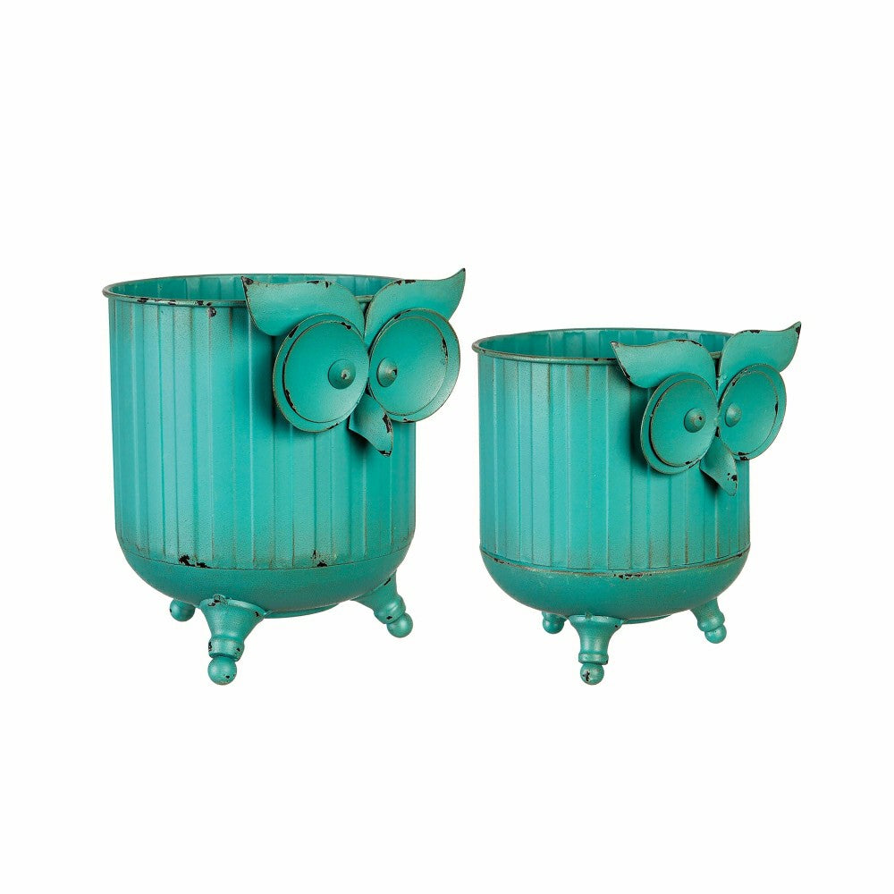 Metal Owl Planter Set of 2 | Plow & Hearth