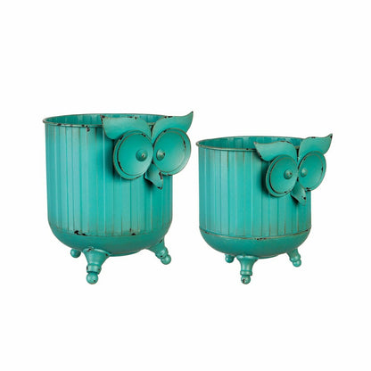 Metal Owl Planter Set of 2 | Plow & Hearth