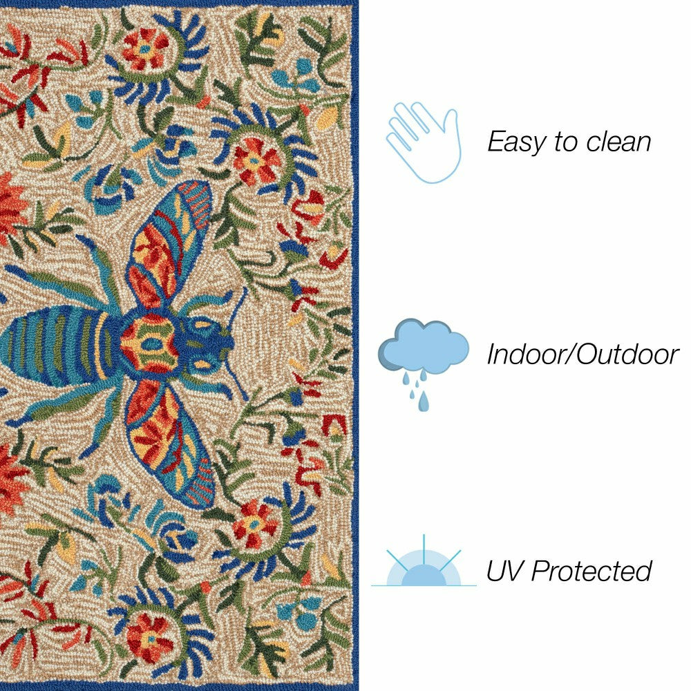 Liora Manne Frontporch Flora Bee Indoor/Outdoor Rug | Plow & Hearth