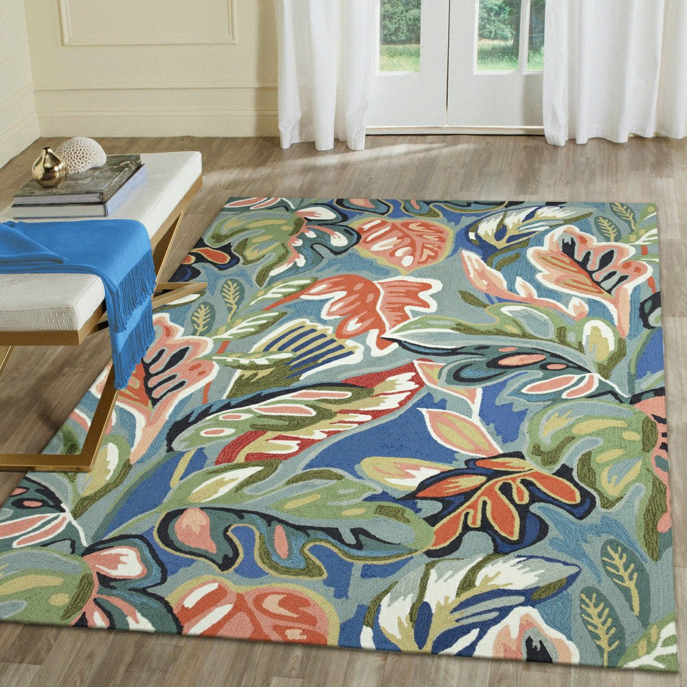 Liora Manne Capri On Holiday Indoor/Outdoor Area Rug Aqua | Plow & Hearth