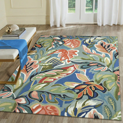Liora Manne Capri On Holiday Indoor/Outdoor Area Rug Aqua | Plow & Hearth