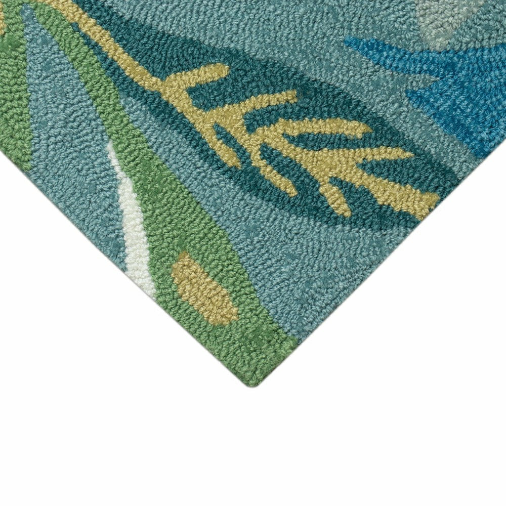 Liora Manne Capri On Holiday Indoor/Outdoor Area Rug Aqua | Plow & Hearth