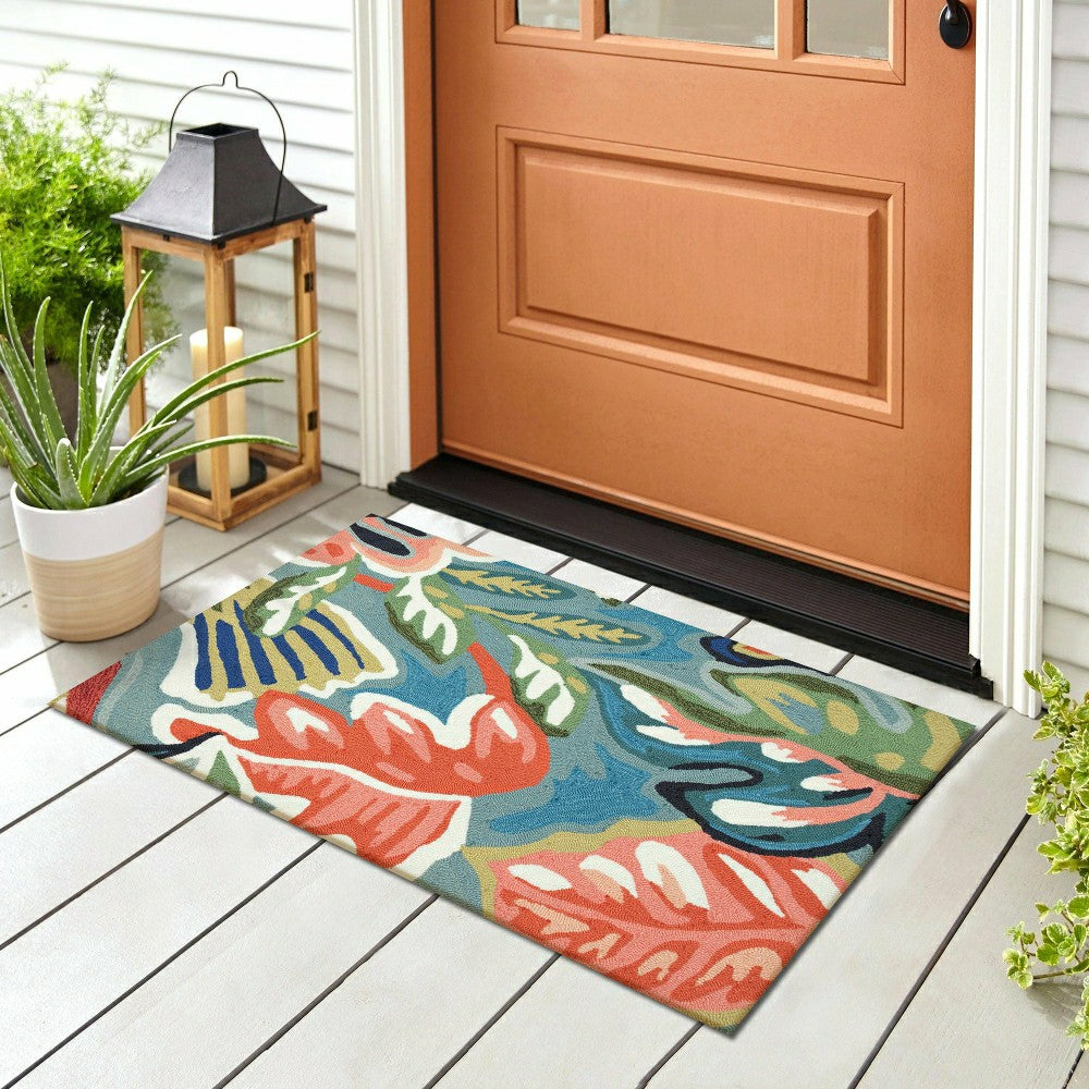 Liora Manne Capri On Holiday Indoor/Outdoor Area Rug Aqua | Plow & Hearth