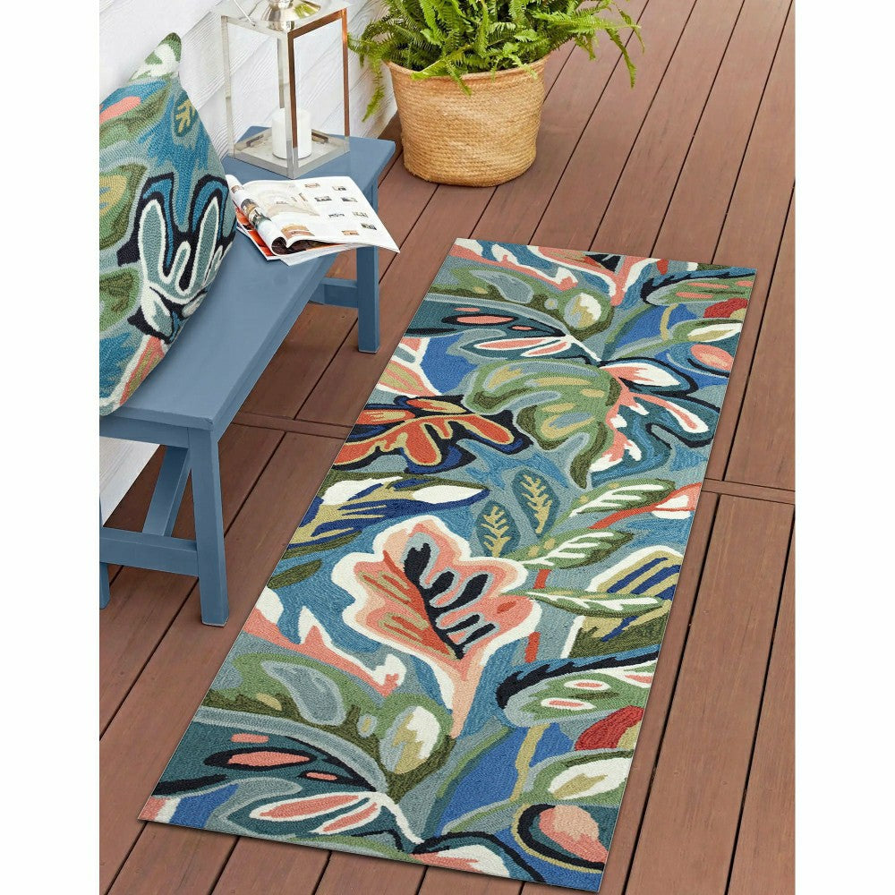 Liora Manne Capri On Holiday Indoor/Outdoor Area Rug Aqua | Plow & Hearth