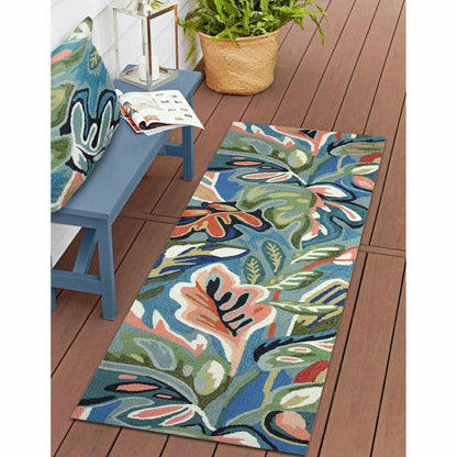 Liora Manne Capri On Holiday Indoor/Outdoor Area Rug Aqua | Plow & Hearth