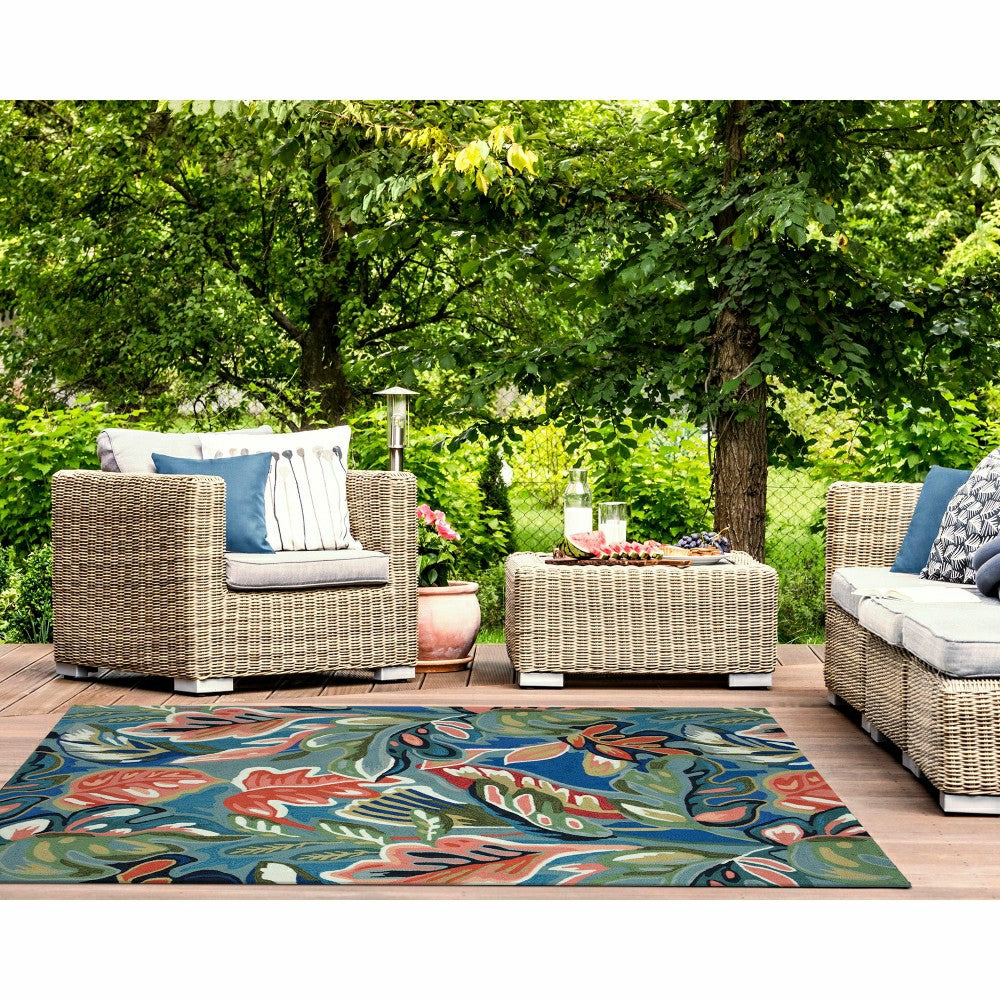 Liora Manne Capri On Holiday Indoor/Outdoor Area Rug Aqua | Plow & Hearth