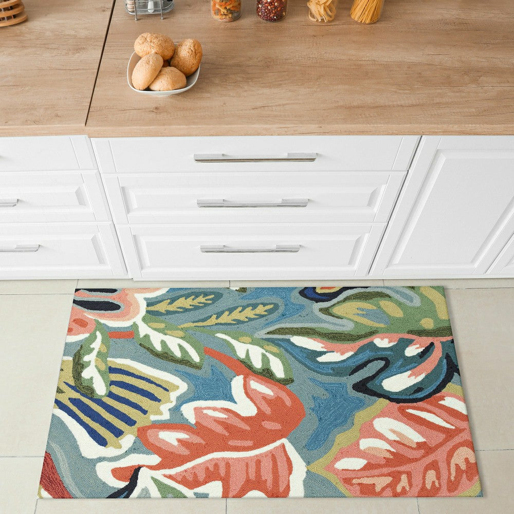 Liora Manne Capri On Holiday Indoor/Outdoor Area Rug Aqua | Plow & Hearth