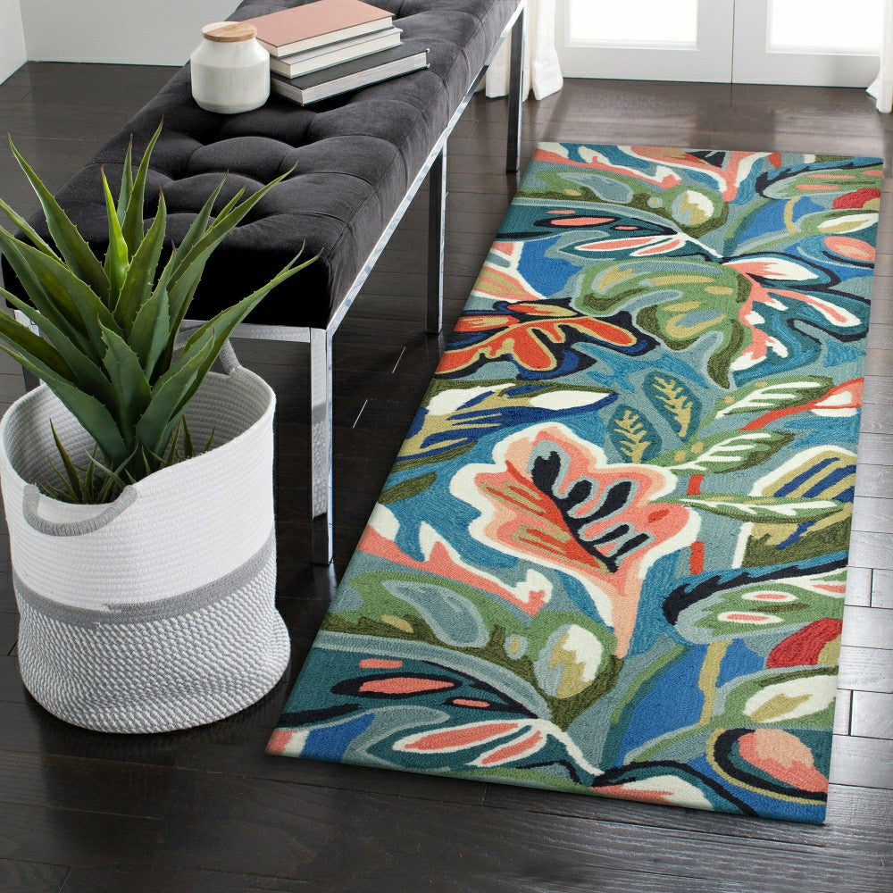 Liora Manne Capri On Holiday Indoor/Outdoor Area Rug Aqua | Plow & Hearth