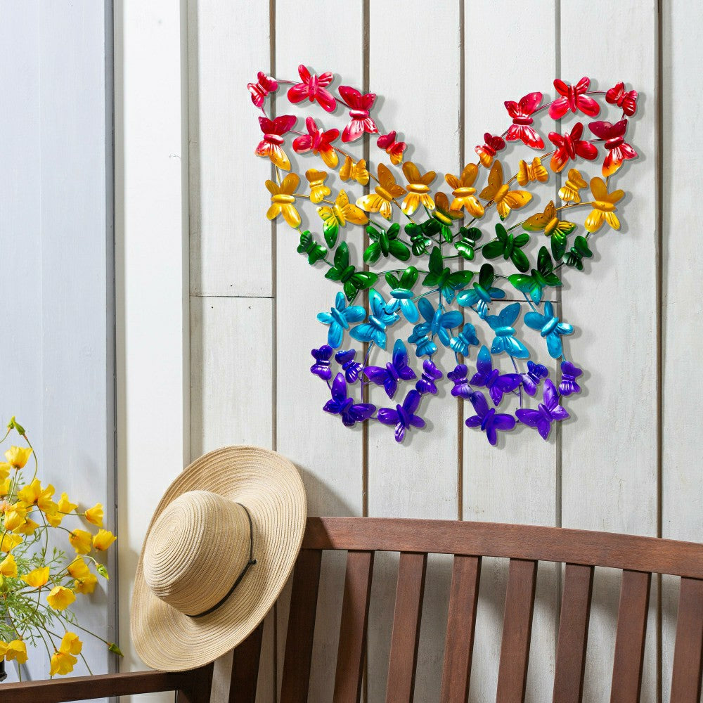 Rainbow Metal Butterfly Wall Décor | Plow & Hearth