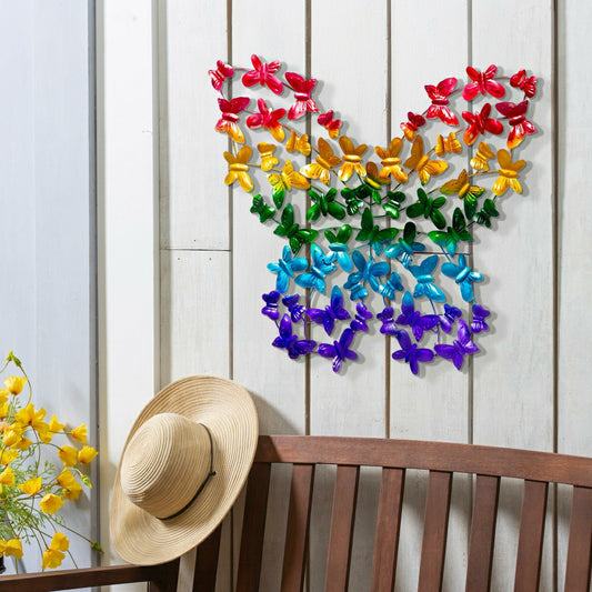 Rainbow Metal Butterfly Wall Décor | Plow & Hearth