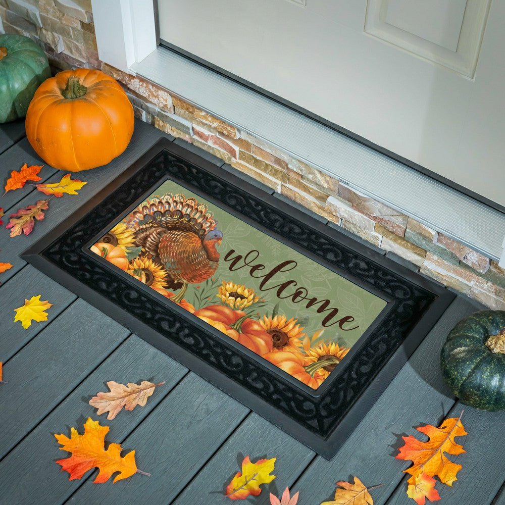 Flocked Coir Sassafras Switch Mat, 22"x10" | Plow & Hearth