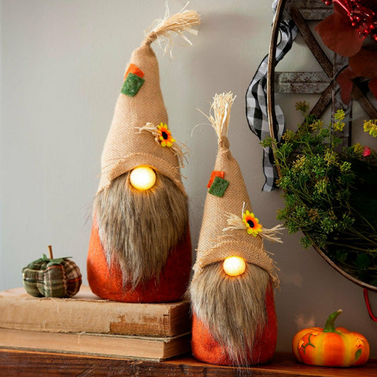 LED Plush Gnomes, Set of 2 | Plow & Hearth