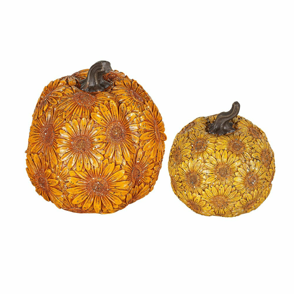 Harvest Blossom Sunflower Pumpkin Resin Table Décor Set | Plow & Hearth