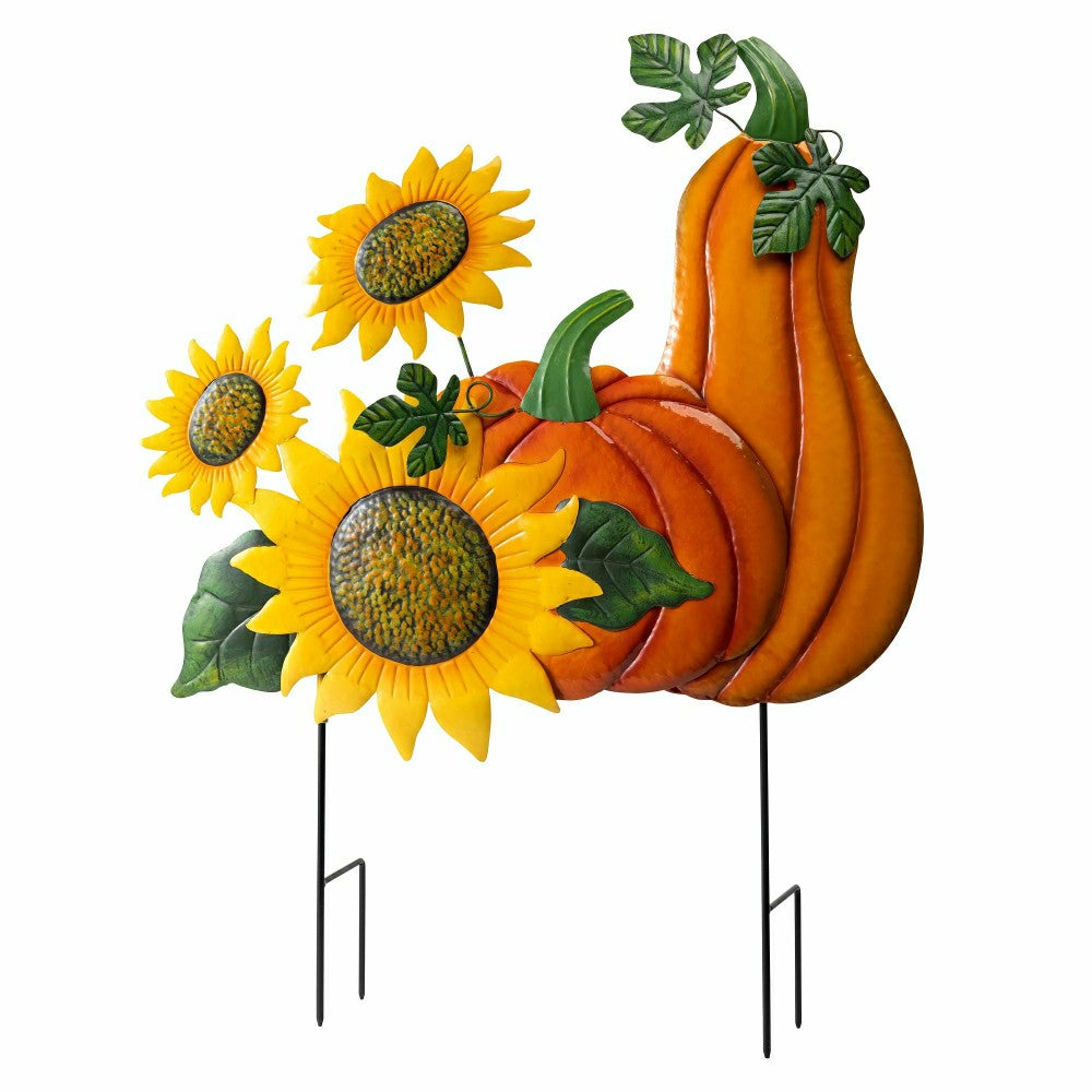 Embossed Pumpkin Sunflower Stake | Plow & Hearth