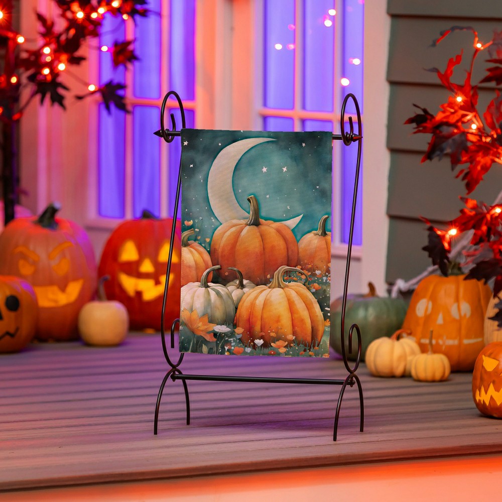 Watercolor Pumpkin Patch Suede Garden Flag | Plow & Hearth