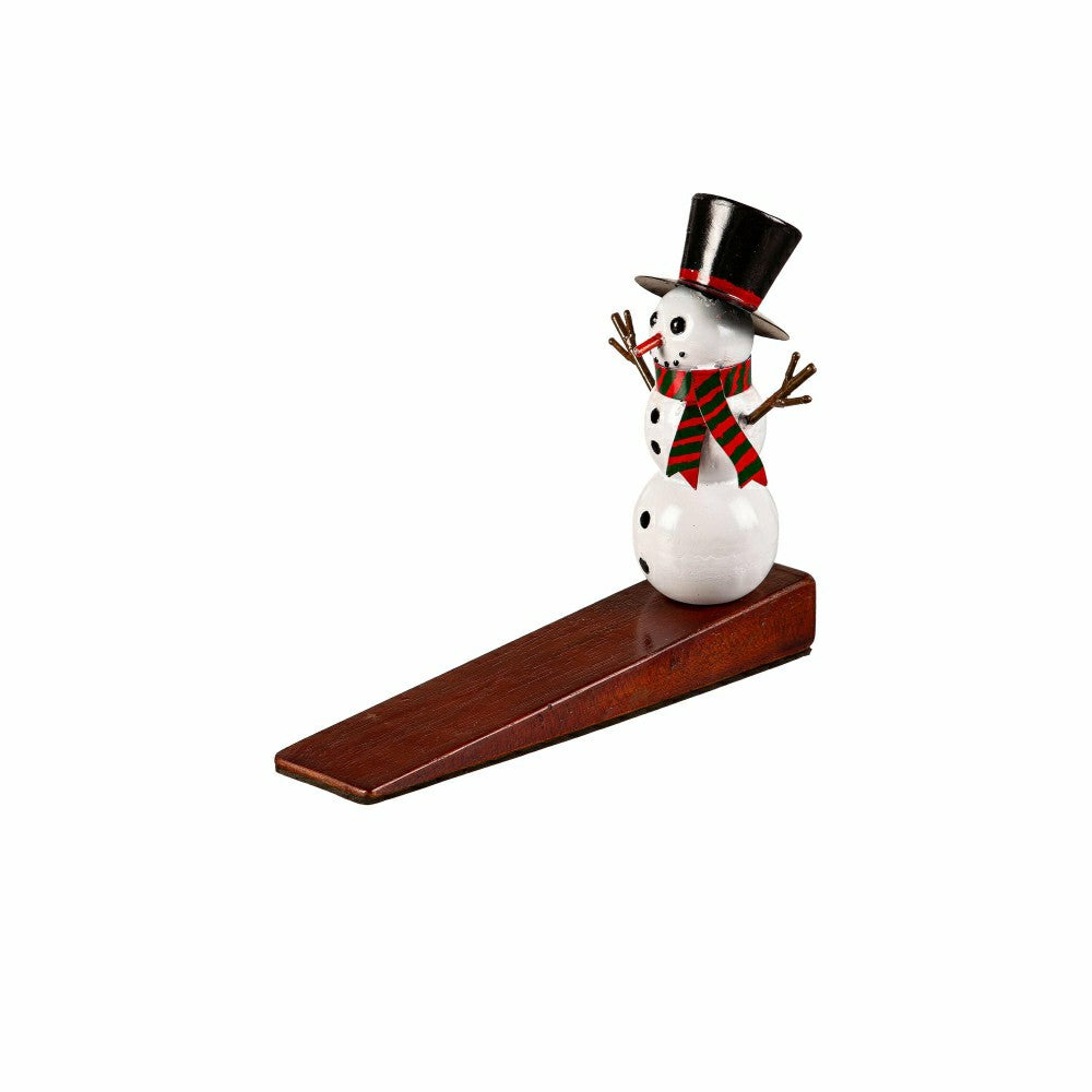 Heartfelt Cheer Door Decor Metal Handcrafted Snowman Door Stopper | Plow & Hearth