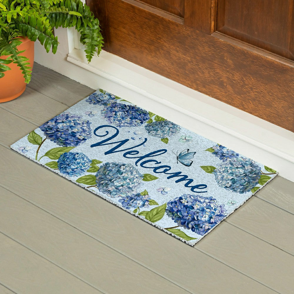 Hydrangea Haven, PVC Trapper Mat 28"x16" | Plow & Hearth