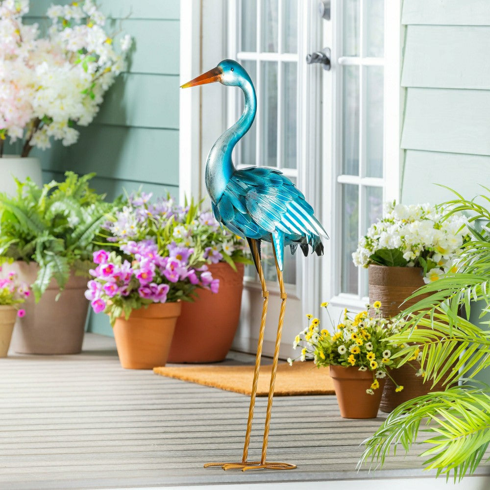 35" Metal Blue Heron Pair | Plow & Hearth