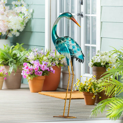35" Metal Blue Heron Pair | Plow & Hearth