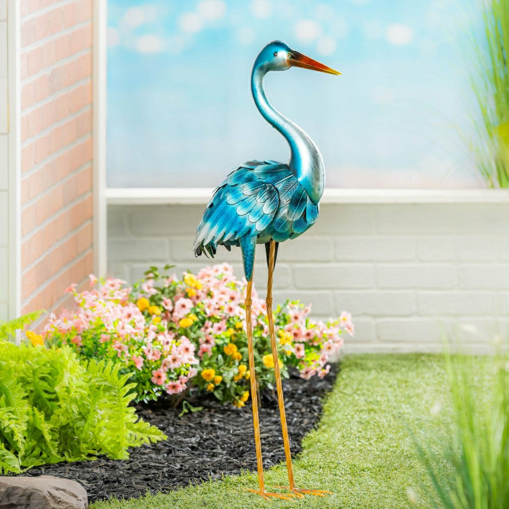 35" Metal Blue Heron Pair | Plow & Hearth
