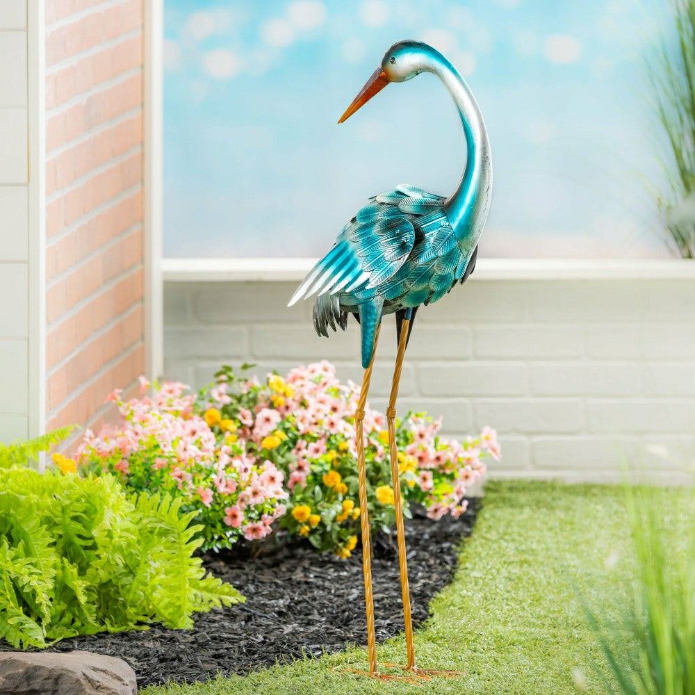 35" Metal Blue Heron Pair | Plow & Hearth