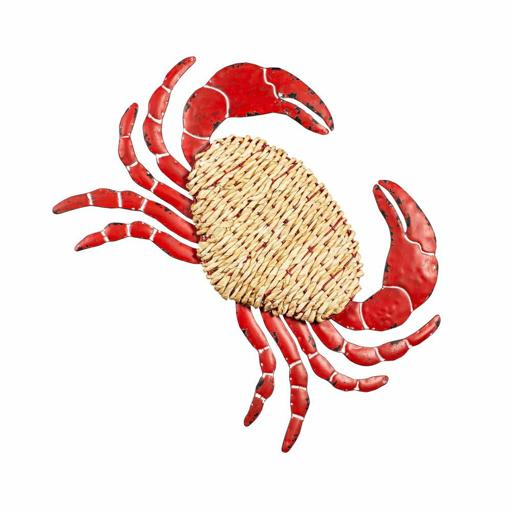 Metal and Rattan Crab Wall Décor | Plow & Hearth