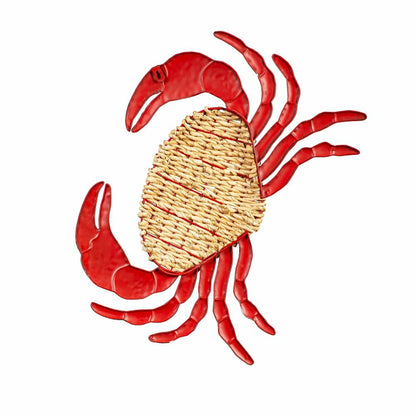 Metal and Rattan Crab Wall Décor | Plow & Hearth