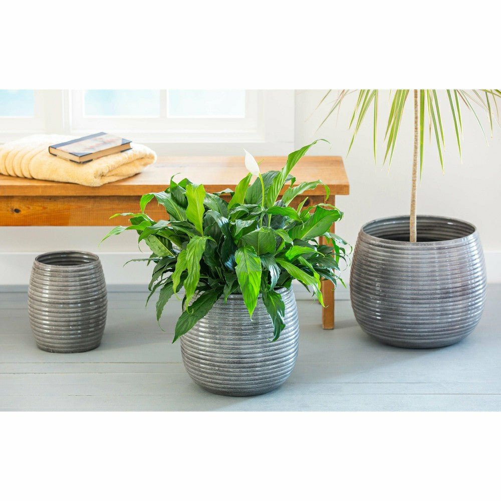 Metal Ribbed Planters, Set of 3 | Plow & Hearth