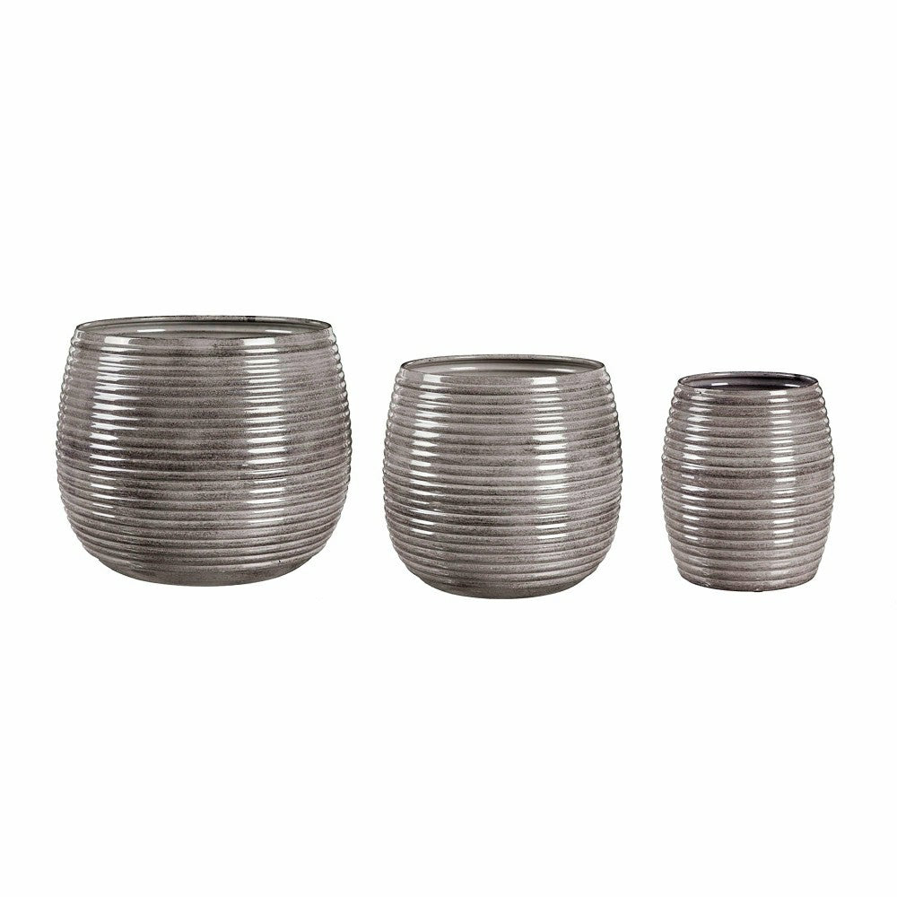 Metal Ribbed Planters, Set of 3 | Plow & Hearth