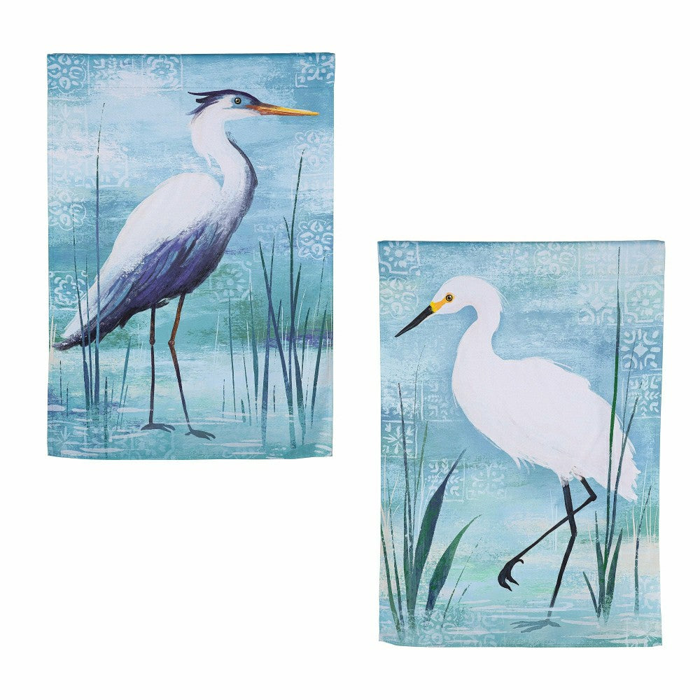 Blue Heron Reversible Suede House Flags | Plow & Hearth