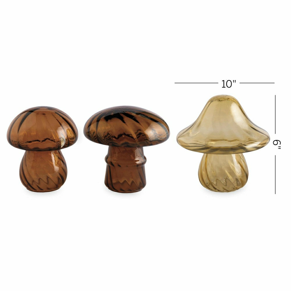 Glass Mushrooms, Set of 3 | Plow & Hearth