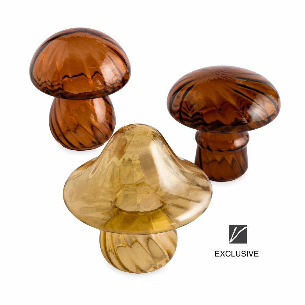 Glass Mushrooms, Set of 3 | Plow & Hearth