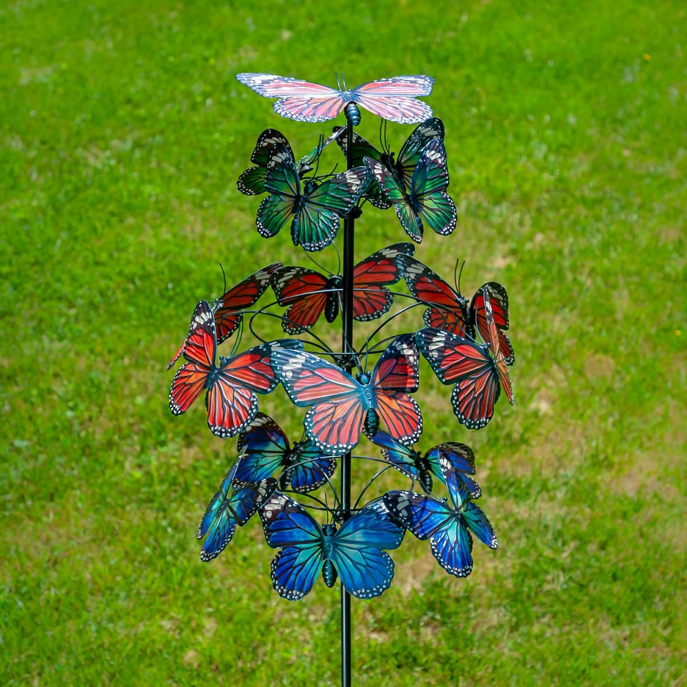Metal Butterfly Wind Spinner, 85"H | Plow & Hearth