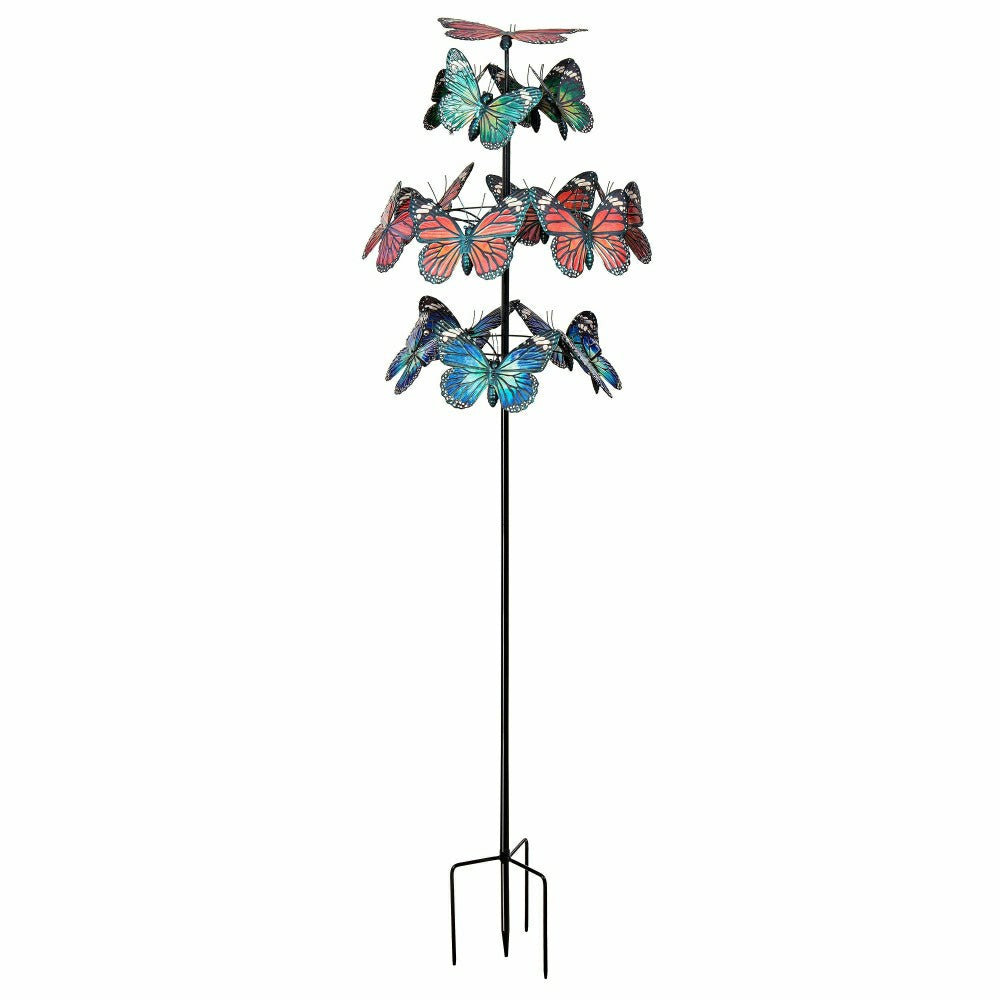 Metal Butterfly Wind Spinner, 85"H | Plow & Hearth