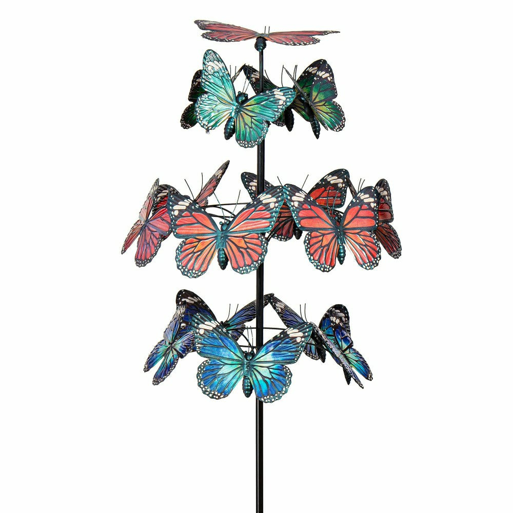 Metal Butterfly Wind Spinner, 85"H | Plow & Hearth