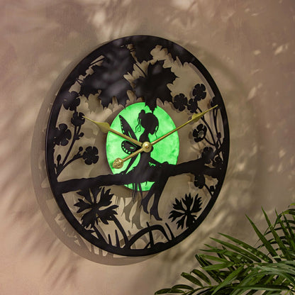 Garden of Wonder Outdoor Wall Decor, Metal, Glow-In-the-Dark Wall Cloc | Plow & Hearth