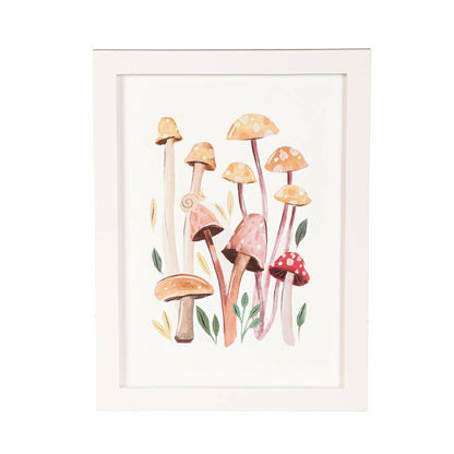 Mushroom Wall Décor with Frame, Set of 2, 12" L x 16" H | Plow & Hearth