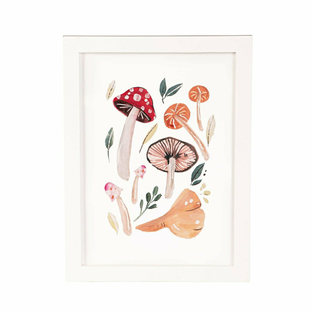 Mushroom Wall Décor with Frame, Set of 2, 12" L x 16" H | Plow & Hearth
