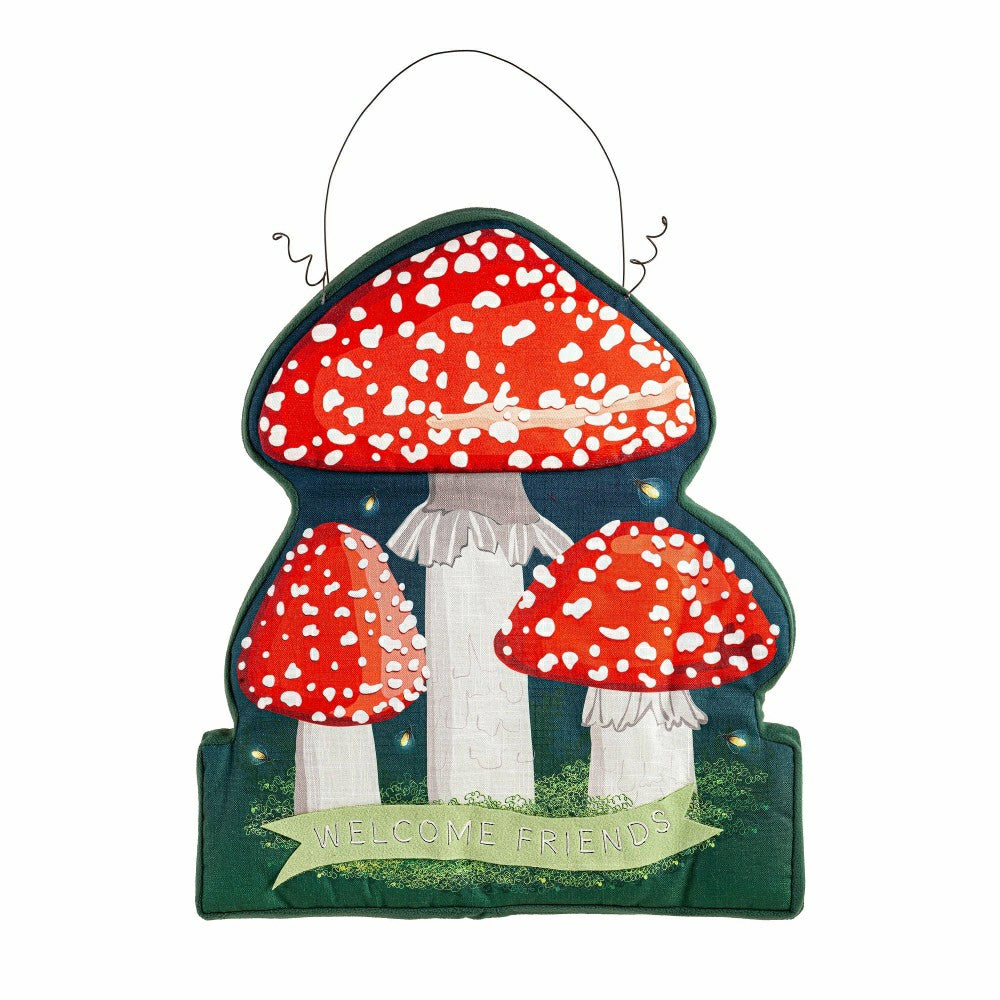 Welcome Friends Mushroom Garden Estate Door Décor | Plow & Hearth