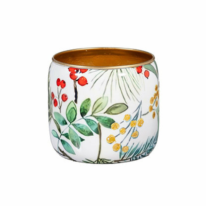 VivaStyle Planter, Metal Printed Planters, Festive Foliage, 8"H, Set o | Plow & Hearth
