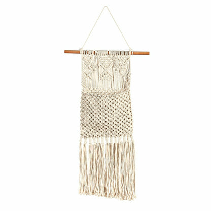 Macrame Wall Pocket Plant Cover, Natural | Plow & Hearth