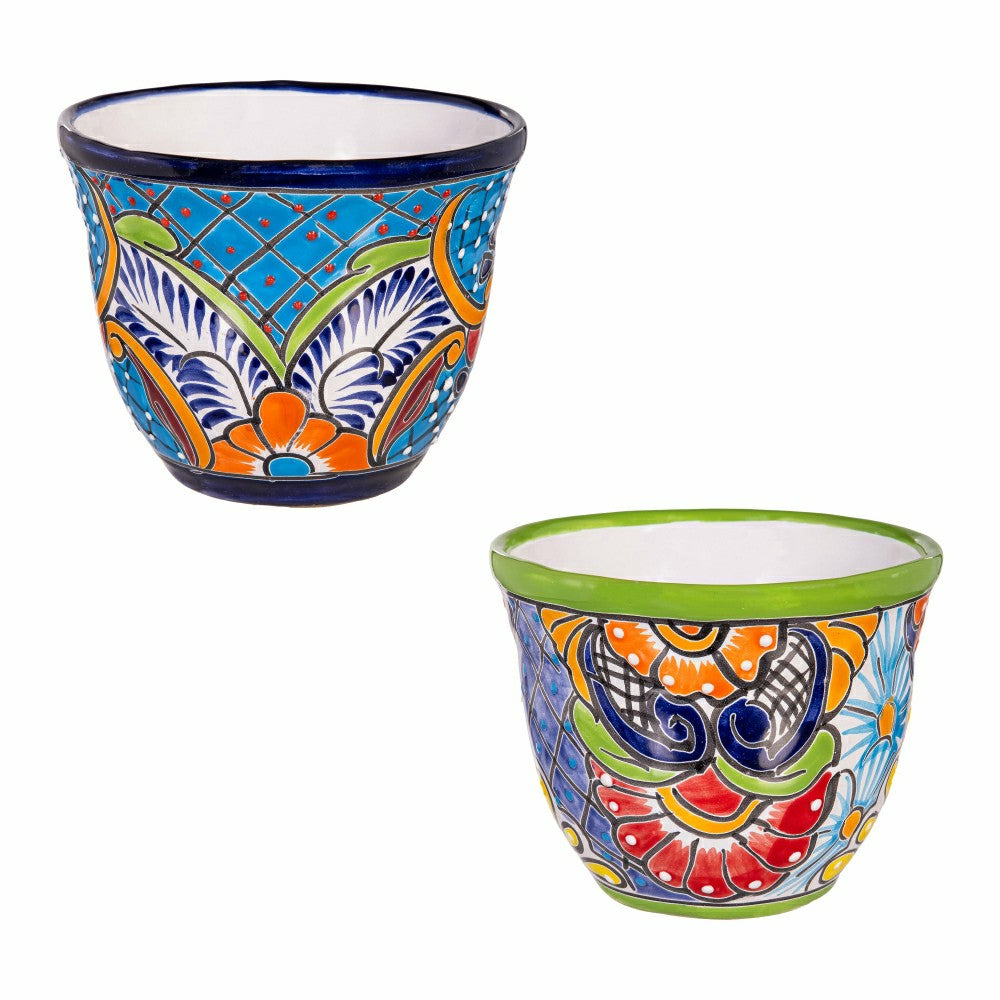 Set of 2 Classic Talavera Planters | Plow & Hearth