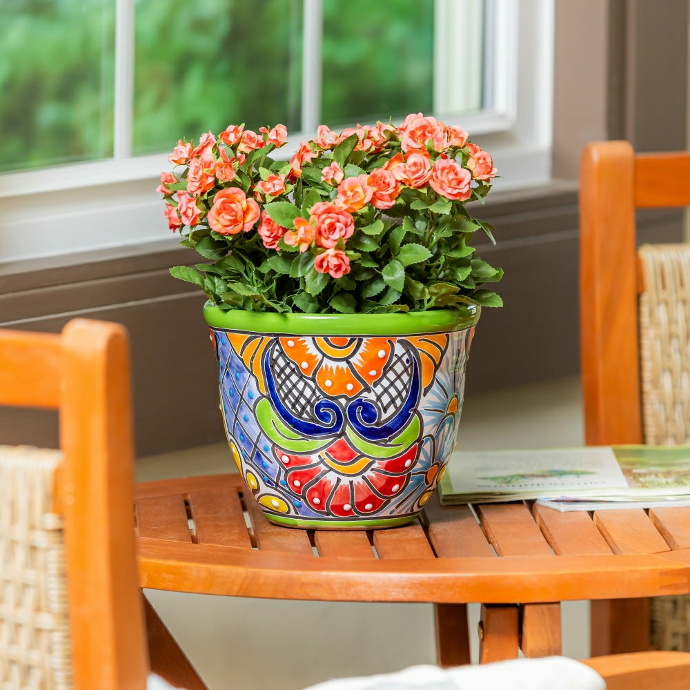 Set of 2 Classic Talavera Planters | Plow & Hearth