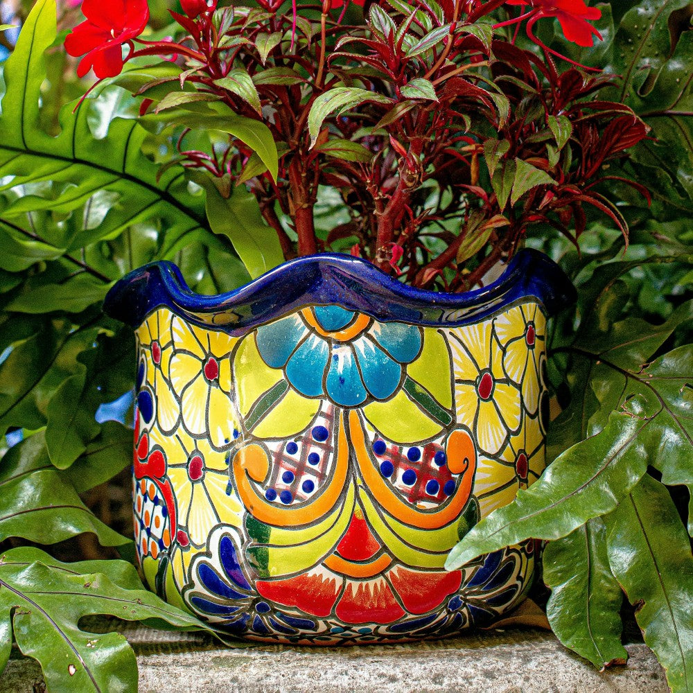 Medium Japanese Style Authentic Talavera Planter | Plow & Hearth