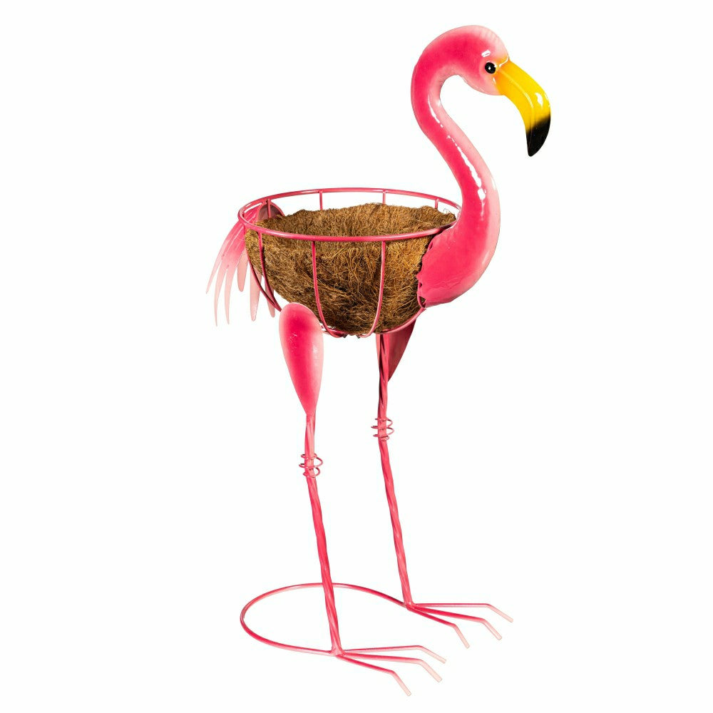 Palm Beach Metal and Coco Flamingo Planter | Plow & Hearth