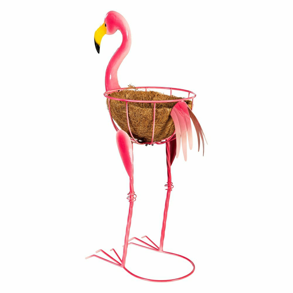 Palm Beach Metal and Coco Flamingo Planter | Plow & Hearth